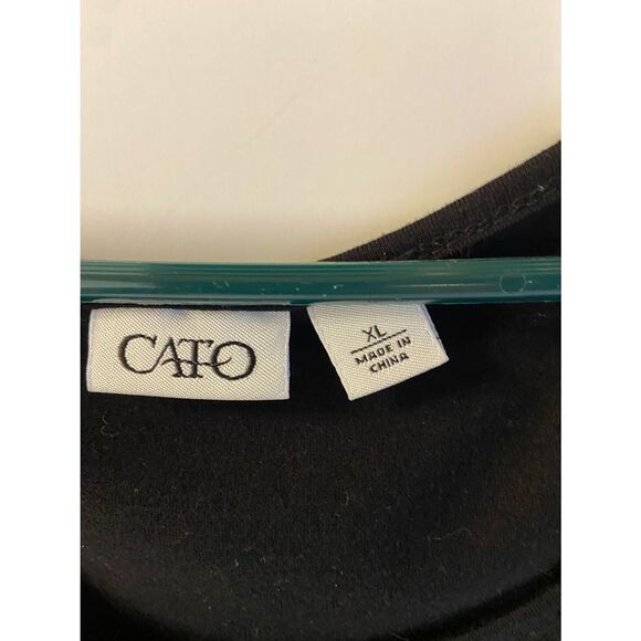 Cato sequins tank top black bling red rose Xl - Picture 2 of 7